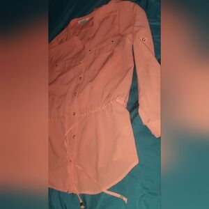 Coral blouse lightweight beautiful